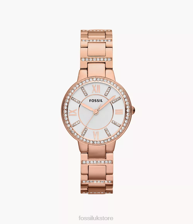 Watch 2N02H118 Rose-Tone Women Fossil Virginia Stainless Steel Watch