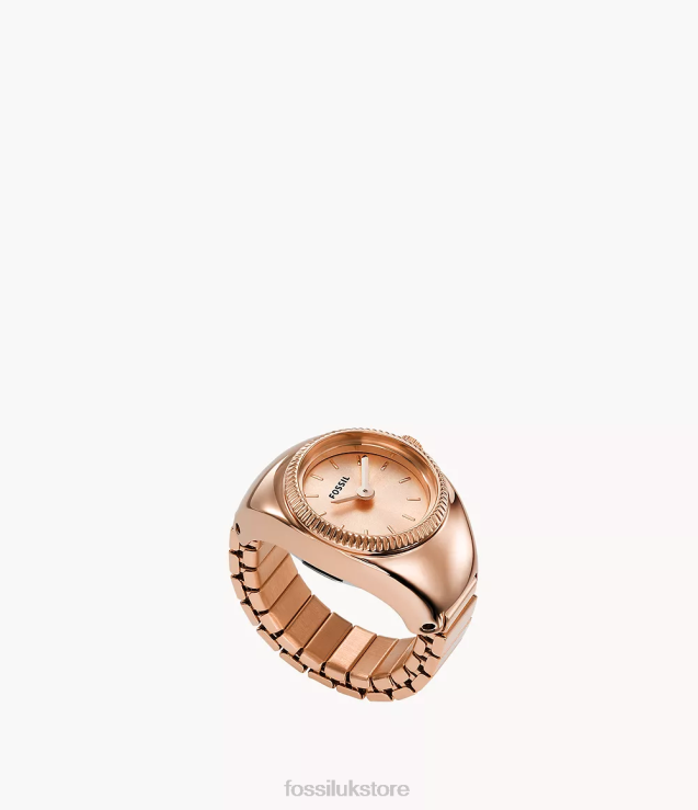 Watch 2N02H23 Rose Gold-Tone Women Fossil Watch Ring Two-Hand Stainless Steel