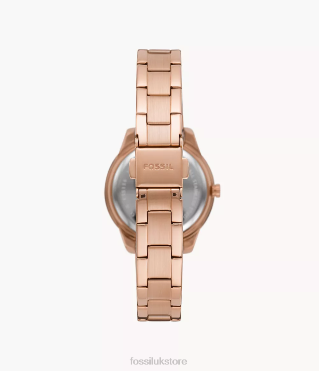 Watch 2N02H30 Rose Gold-Tone Women Fossil Stella Three-Hand Date Stainless Steel Watch