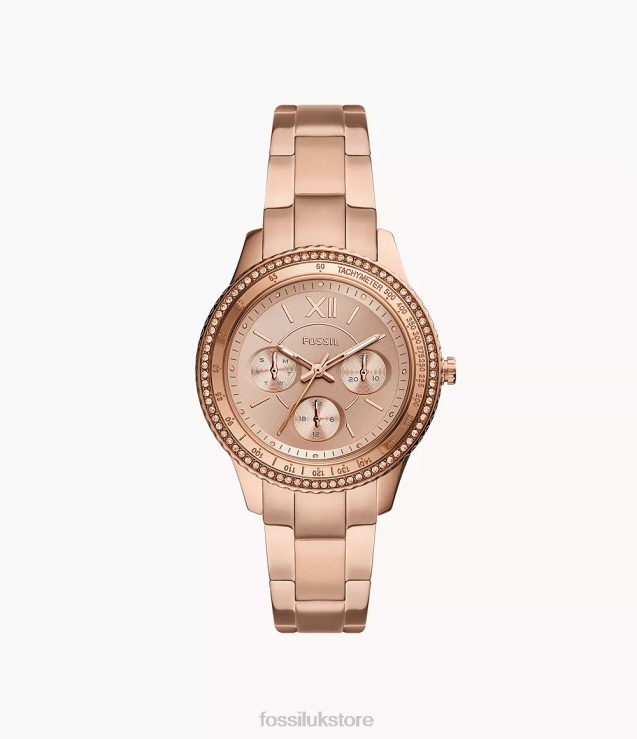Watch 2N02H33 Rose Gold-Tone Women Fossil Stella Sport Multifunction Stainless Steel Watch