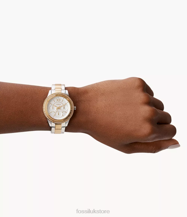 Watch 2N02H35 Two-Tone Women Fossil Stella Sport Multifunction Stainless Steel Watch