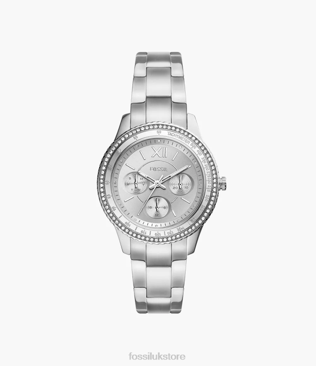 Watch 2N02H36 Silver-Tone Women Fossil Stella Sport Multifunction Stainless Steel Watch