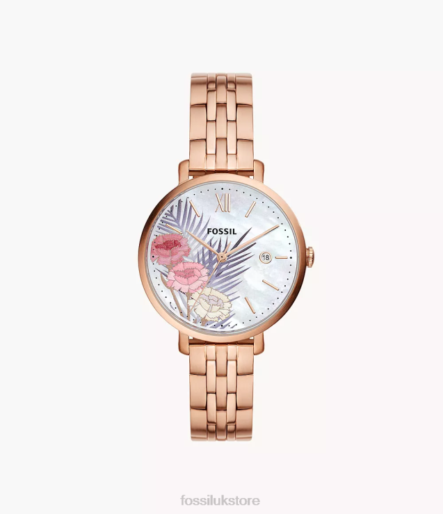 Watch 2N02H43 Rose Gold-Tone Women Fossil Jacqueline Three-Hand Date Stainless Steel Watch