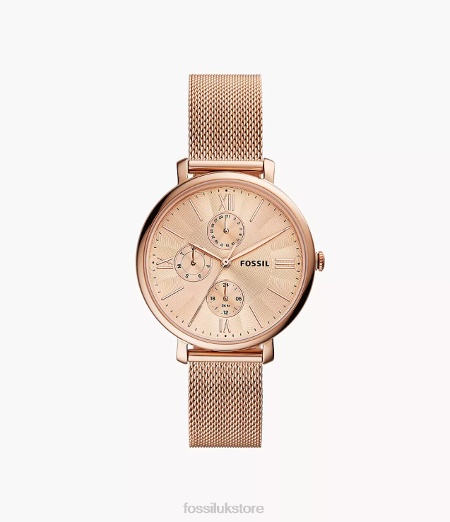 Watch 2N02H45 Rose Gold-Tone Women Fossil Jacqueline Multifunction Stainless Steel Mesh Watch