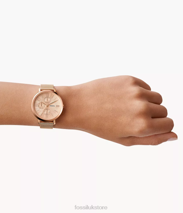 Watch 2N02H45 Rose Gold-Tone Women Fossil Jacqueline Multifunction Stainless Steel Mesh Watch