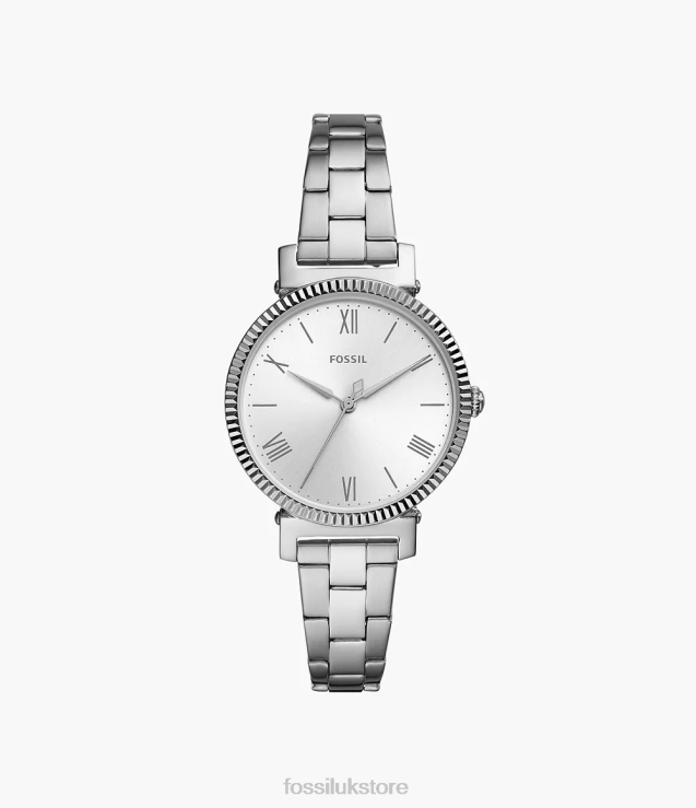 Watch 2N02H46 Silver-Tone Women Fossil Daisy Three-Hand Stainless Steel Watch