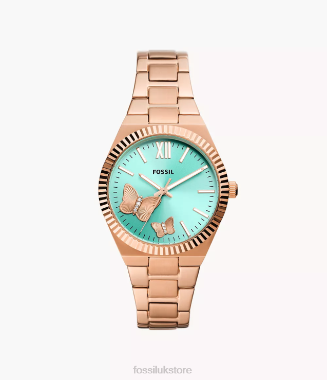 Watch 2N02H47 Rose Gold-Tone Women Fossil Scarlette Three-Hand Stainless Steel Watch