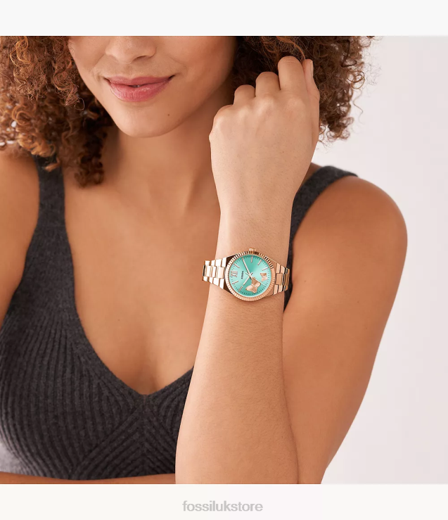 Watch 2N02H47 Rose Gold-Tone Women Fossil Scarlette Three-Hand Stainless Steel Watch