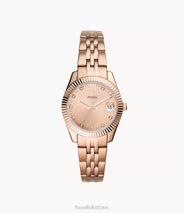 Watch 2N02H51 Rose Gold-Tone Women Fossil Scarlette Mini Three-Hand Date Stainless Steel Watch