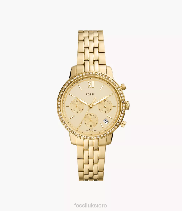 Watch 2N02H53 Gold-Tone Women Fossil Neutra Chronograph Stainless Steel Watch