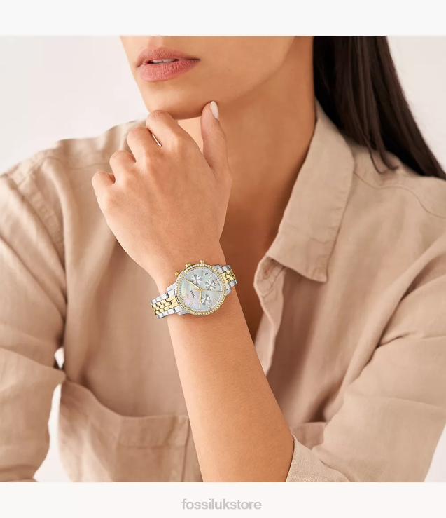 Watch 2N02H54 Two-Tone Women Fossil Neutra Chronograph Stainless Steel Watch