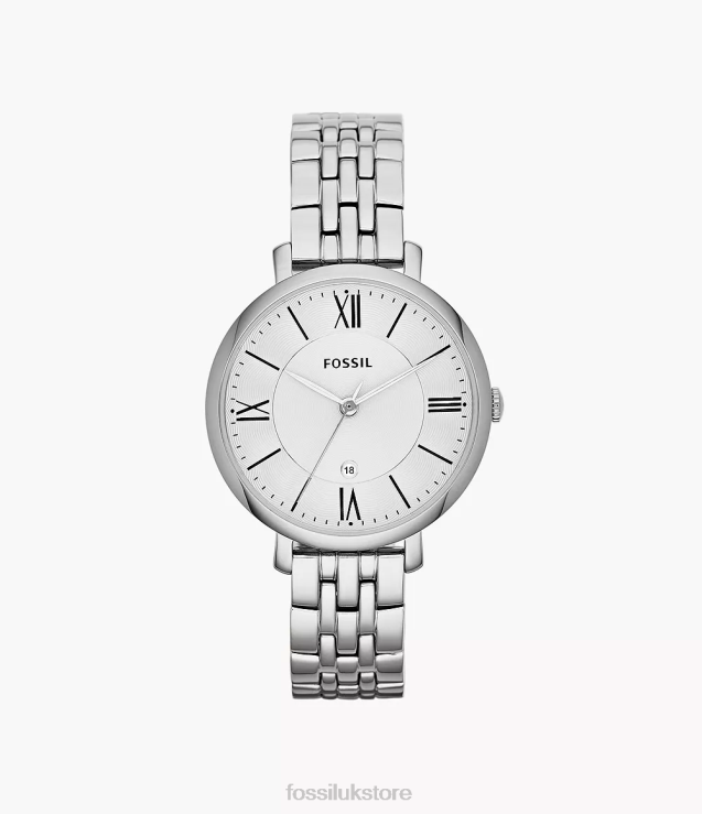 Watch 2N02H59 Silver Women Fossil Jacqueline Three-Hand Date Stainless Steel Watch