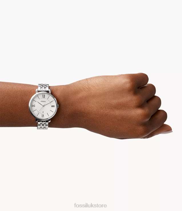 Watch 2N02H59 Silver Women Fossil Jacqueline Three-Hand Date Stainless Steel Watch