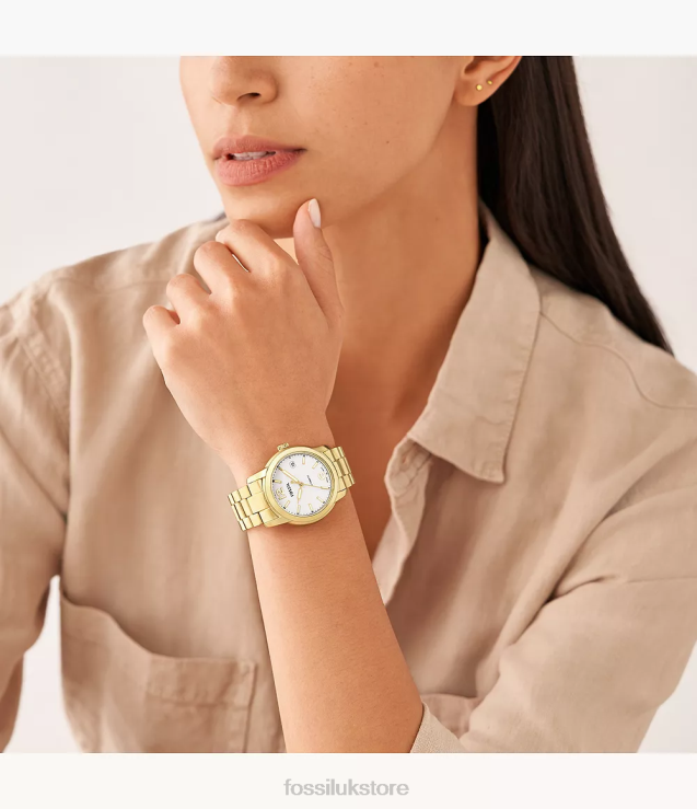 Watch 2N02H67 Gold-Tone Women Fossil Heritage Automatic Stainless Steel Watch