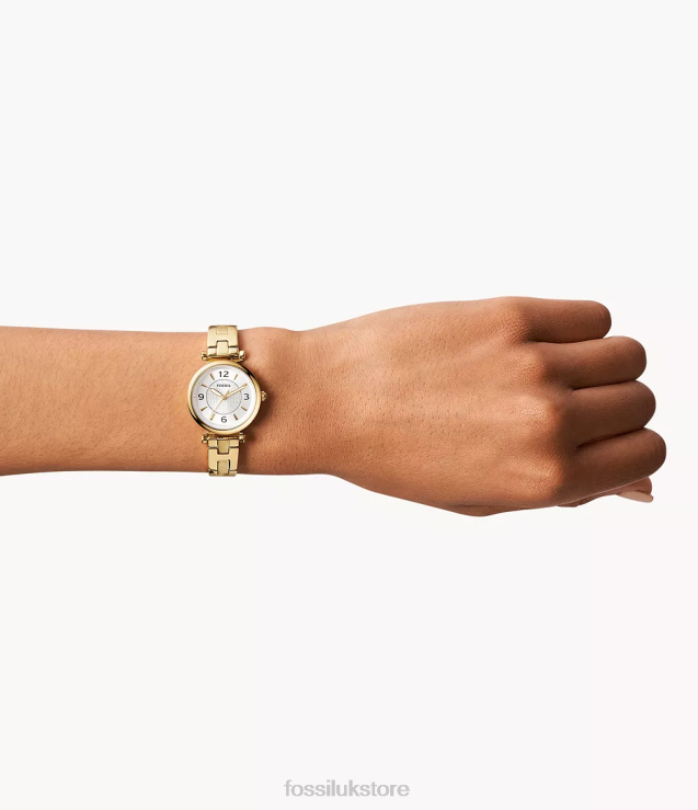 Watch 2N02H72 Gold-Tone Women Fossil Carlie Three-Hand Stainless Steel Watch