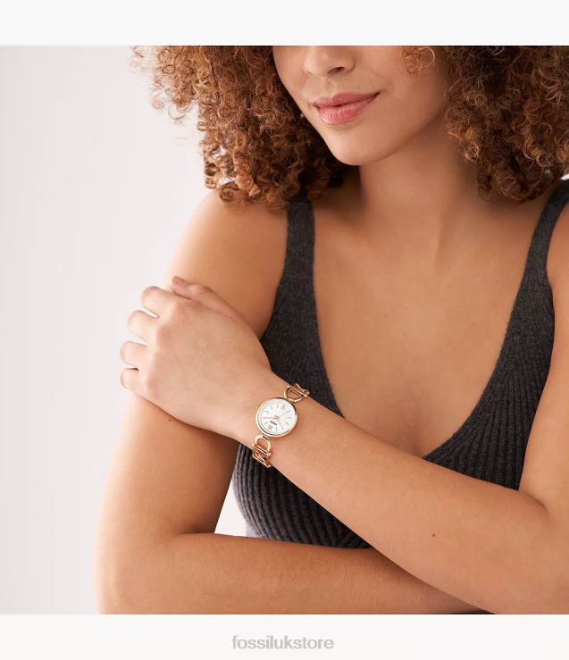 Watch 2N02H73 Rose Gold-Tone Women Fossil Carlie Three-Hand Stainless Steel Watch