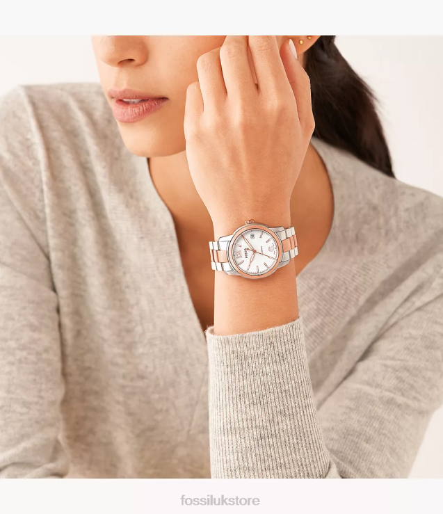 Watch 2N02H75 Two-Tone Women Fossil Heritage Automatic Stainless Steel Watch