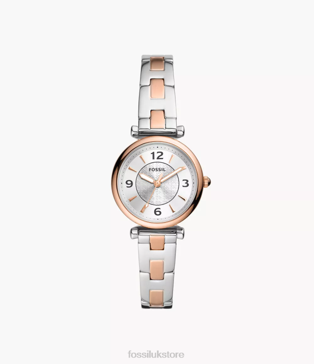 Watch 2N02H79 Two-Tone Women Fossil Carlie Three-Hand Stainless Steel Watch