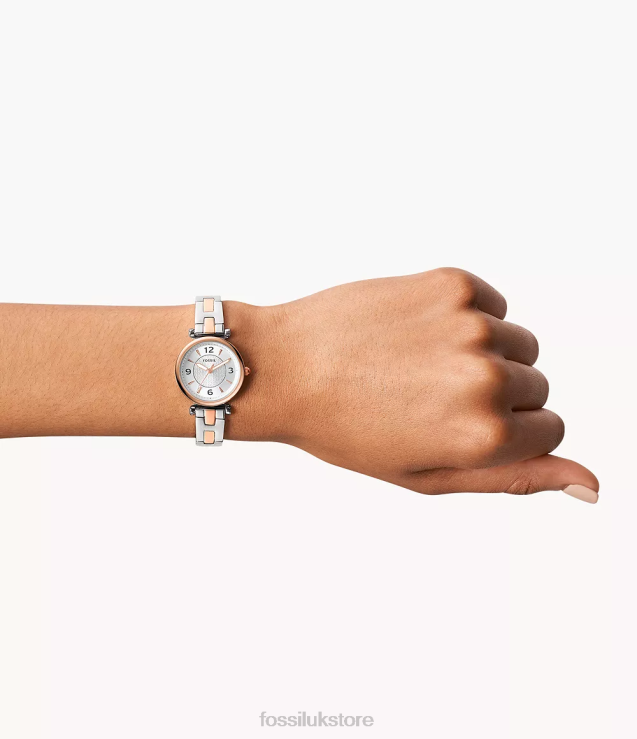 Watch 2N02H79 Two-Tone Women Fossil Carlie Three-Hand Stainless Steel Watch