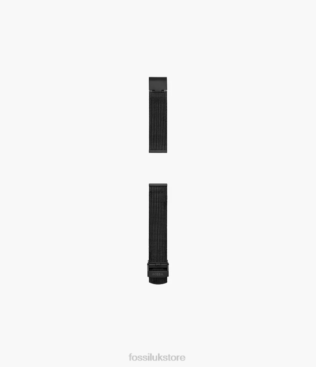 Accessory 2N02H143 Black Women Fossil 18mm Stainless Steel Mesh Bracelet