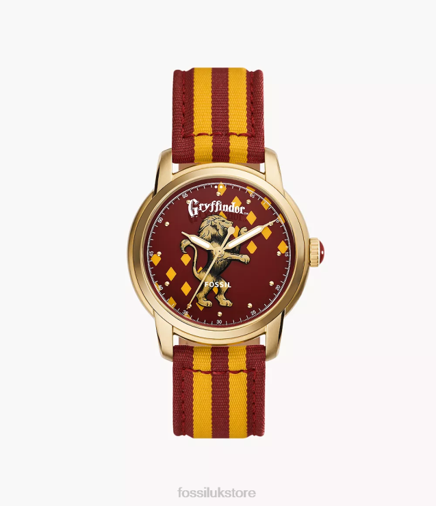 Accessory 2N02H176 Red/Yellow Women Fossil Limited Edition Harry Potter Three-Hand Gryffindor Nylon Watch
